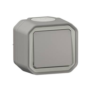 Poussoir NO PLEXO complet saillie gris - Gedimat - LEGRAND