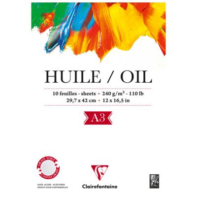 Bloc Huile 240g 10 feuilles encollé 1 côté A3