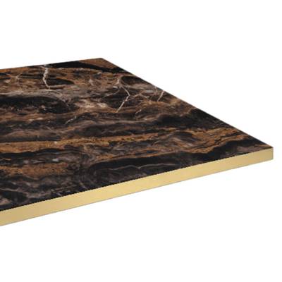 Plateau de table 60x60cm Capuccino & laiton - RestooTab