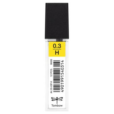 Etui de 12 Mines pour porte-mine pointe calibrée 0,3 mm dureté H - TOMBOW