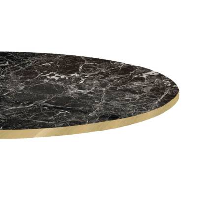 Plateau de table rond Marbre Noir & laiton - RestooTab
