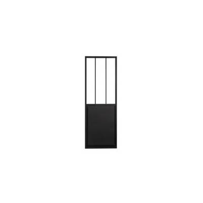 Porte Seule ATELIER Chêne Dosse finition noir fonçé Ral 9005 avec vitrage transparent - Gedimat - ROZIÈRE