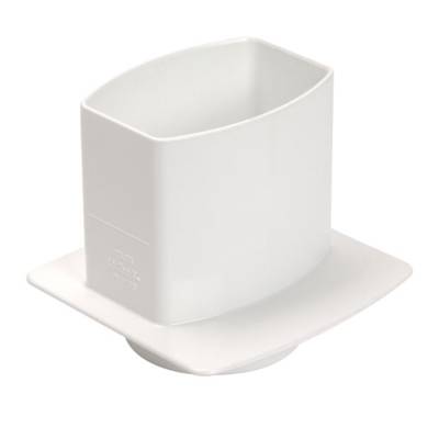 Pied de chute pour tube de gouttière NICOLL OVATION section 105x76mm coloris blanc - Gedimat
