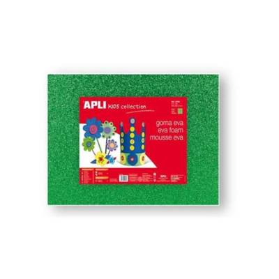 Feuille mousse caoutchouc à paillettes vert à paillettes