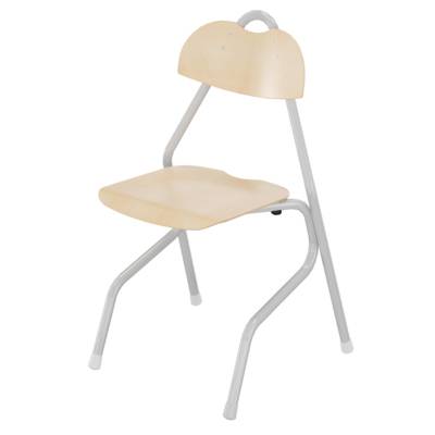 Chaise TEMPO assise et dossier bois Blueprotech® piètement aluminium époxy - T6 - Gris alu RAL 9006 - Mobidecor