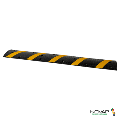 Ralentisseur monobloc Grand modèle noir et jaune rétroréfléchissant avec fixations incluses - 1830 mm - NOVAP - 6101383 - Maxoutil