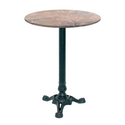 Mange-debout pied noir Ø60cm marbre grec - intérieur - RestooTab