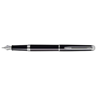 Stylo plume Hémisphère Pte Moyenne Corps Vernis Noir Attribut Chrome - Waterman