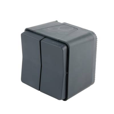 Double va-et-vient en saillie IP55 IK08 gris MUREVA - Gedimat - SCHNEIDER ELECTRIC