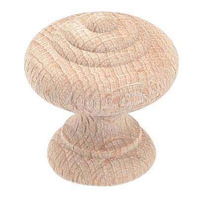 Bouton de meuble rustique en bois brut poncé HT34 D.40 CADAP - Bois de hêtre - 7040