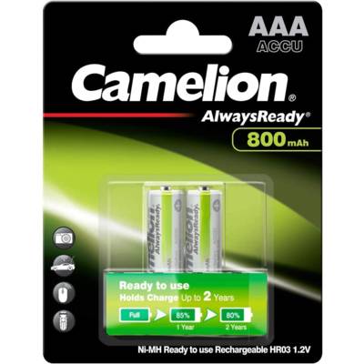 Pack 2 accus LR03 Ready To Use NiMH 800mAh