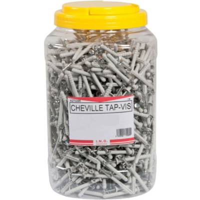 Seau de 1500 chevilles à frapper ING Fixation Tap-vis - Collerette plate - Ø6mm x 35 mm - A270290 - ING FIXATIONS