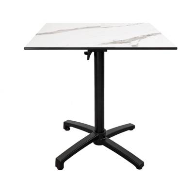 Table pliante 70x70cm marbre blanc - terrasse - RestooTab