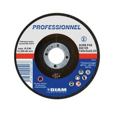 Disque abrasif diam.125 X 3 X 22.23 acier - DIAM INDUSTRIES - DA125/22