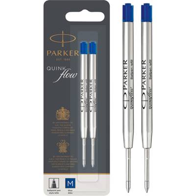 Lot de 2 Recharges QUINKflow Stylo Bille Pointe Moyenne Bleue