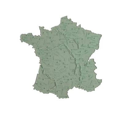 Carte de France crystal à tracer n° 10 Matière Biosourcée Crystal