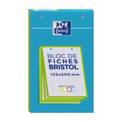 Bloc de 30 fiches bristol 125X200 perforées Q5/5 vert