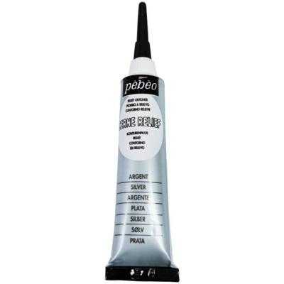 Tube Peinture Cerne relief Argent 20ml - PÉBÉO