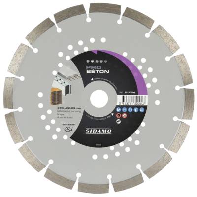 Disque diamant pro béton D230mm - Gedimat - SIDAMO