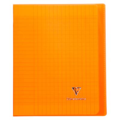 Cahier Protège-cahier Koverbook Piqué Polypro 17x22cm 96p séyès Orange Transparent - CLAIREFONTAINE