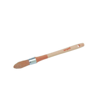Brosse à rechampir professionnelle ronde pointe effilée fibres synthétiques spéciale vernis et lasure N°3/0 diam.15 mm sous pochette de 1 pièce - Gedimat - NESPOLI