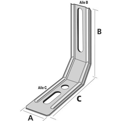 Équerre nervurée à pan coupé SIMPSON A30xB85xC71,5x1,5mm - ENPC85/1.5 - Maxoutil