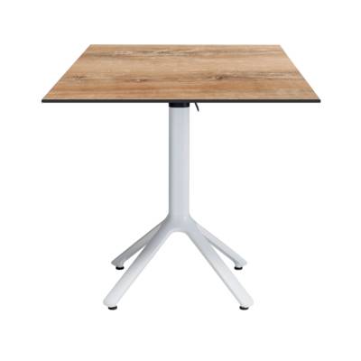 Table rabattable pied blanc 70x70cm chene slovene - terrasse - RestooTab