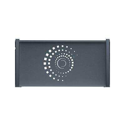 Panneau découpe spirale centrale pour clôture ALUCLIN et ALULAM - 180 x 93 cm - gris - Gedimat