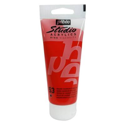 Peinture Studio Acrylique Tube Rouge Cadmium Foncé Imitation 100 ml - PÉBÉO