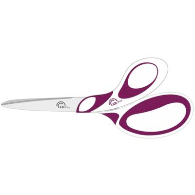 Ciseaux asymétrique "SOFT GRIP 17"  bi-matière 17cm Violet/Blanc