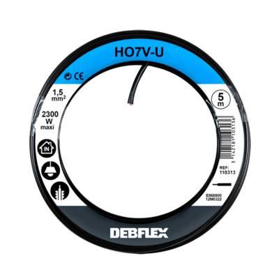 Câble unipolaire rigide HO7V-U 1,5mm² noir - Gedimat