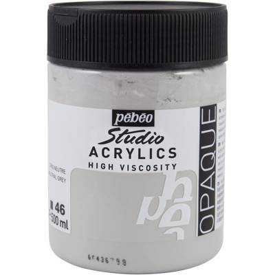 Flacon 500ml Peinture Studio Acrylics Haute Viscosité GRIS NEUTRE - PÉBÉO