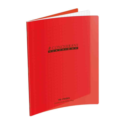 Cahier 170 x 220 mm, séyès, rouge, 48 pages - Conquérant