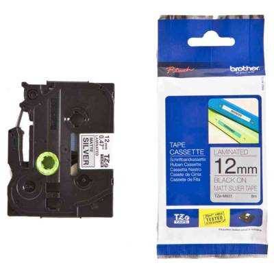 Ruban pour PTouch laminé Noir/Transparent 12 mm x 8 m - TZe131