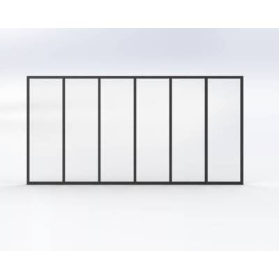 Verrière alu noir 6 partitions - 1,198 x 2,290 m - Gedimat - MANUFACTURE DE FRANCE