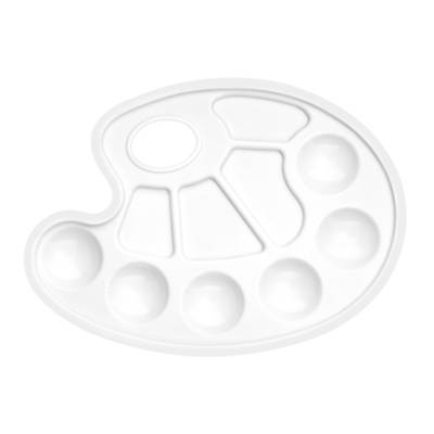 Palette de peintre ovale en plastique blanc