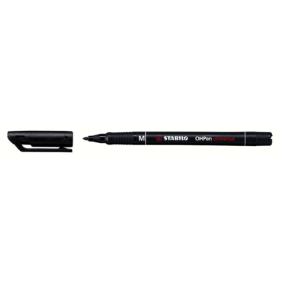 Stylo-feutre ohp pen permanent pointe moyenne 1mm encre indélébile noir - STABILO