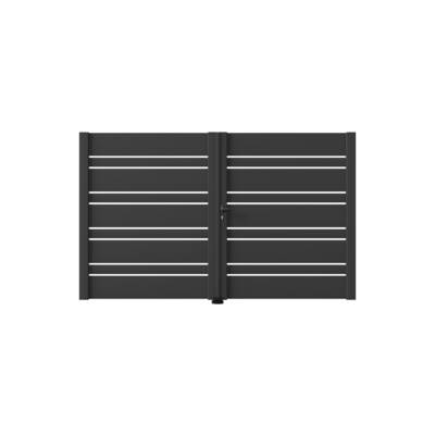 Portail battant LILOU alu gris anthracite structuré - Gedimat - GARDEN GATE