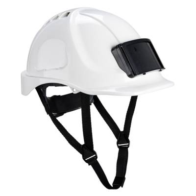 Casque porte badge jugulaire 4 point PB5 Blanc - PORTWEST - PB55WHR - Maxoutil