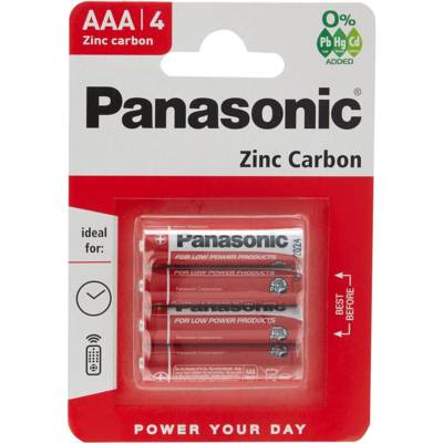 Pack de 4 Piles Red Zinc-Carbon AAA R03-1,5 V