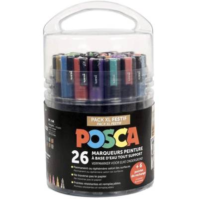 Pot Marqueur à pigment XL Festif 26 marqueurs et 6 pointes