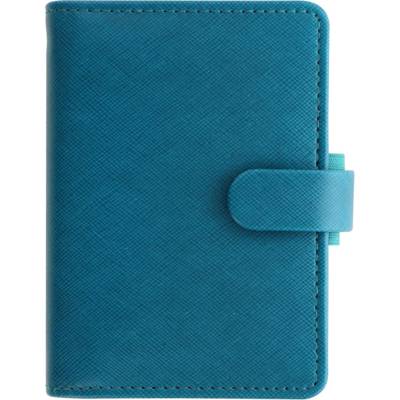 Mini organiseur Saffiano aqua-marine