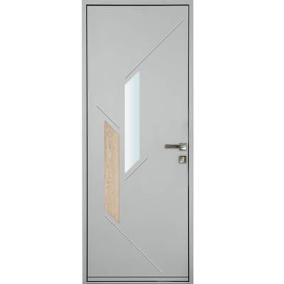 Porte d'entrée acier HAVANA noir/blanc - 215 x 90 cm - Gedimat - WIBAIE