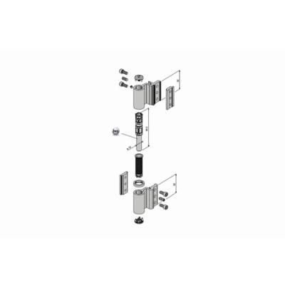 Paumelle Velox Top alu 5500I FAPIM 2 lames EL 17mm - Gris 05 - 5520_05
