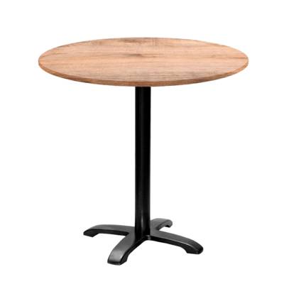 Table pied noir Ø80cm tanin naturel - intérieur - RestooTab