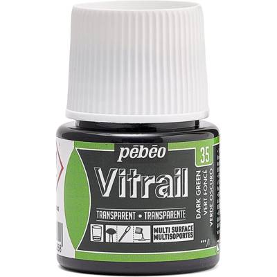 Flacon 45ml peinture VITRAIL transparent VERT FONCE - PÉBÉO