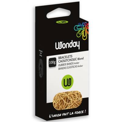 Boite 100g Bracelets Caoutchouc Elastique Naturel 90 x 6 mm - WONDAY