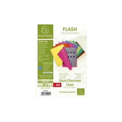 Paquet de 100 sous-chemises FLASH 80 100% recyclé 22x31cm Assorties