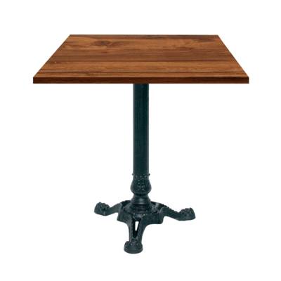 Table pied noir 70x70cm chene hunton - intérieur - RestooTab