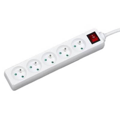 Bloc ménager 5 prises 2 P+T avec interrupteur - Gedimat - GAO